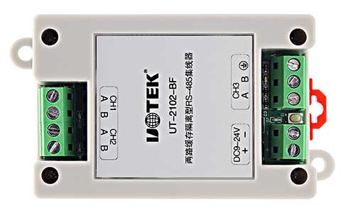 工業(yè)集線(xiàn)器_UT-2102-BF兩路緩存隔離型RS-485集線(xiàn)器
